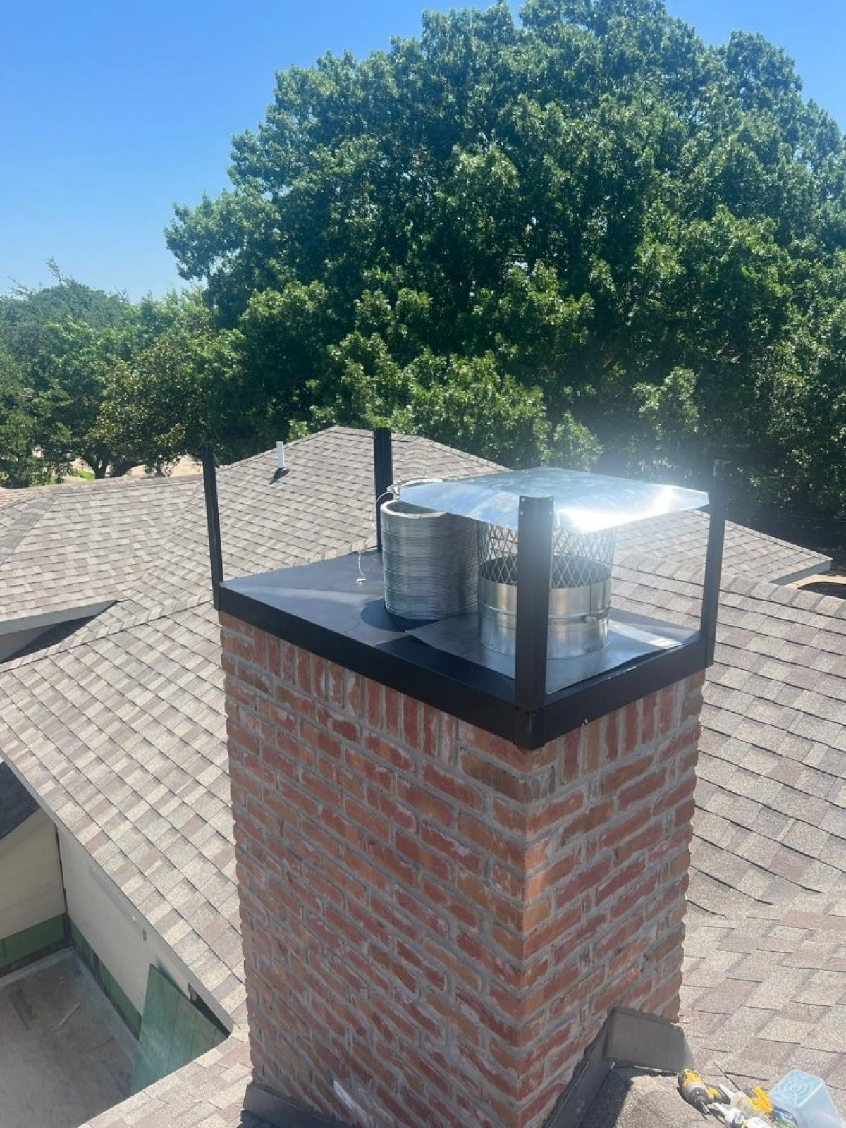 Completed chimney cap repair and replacement Dallas TX