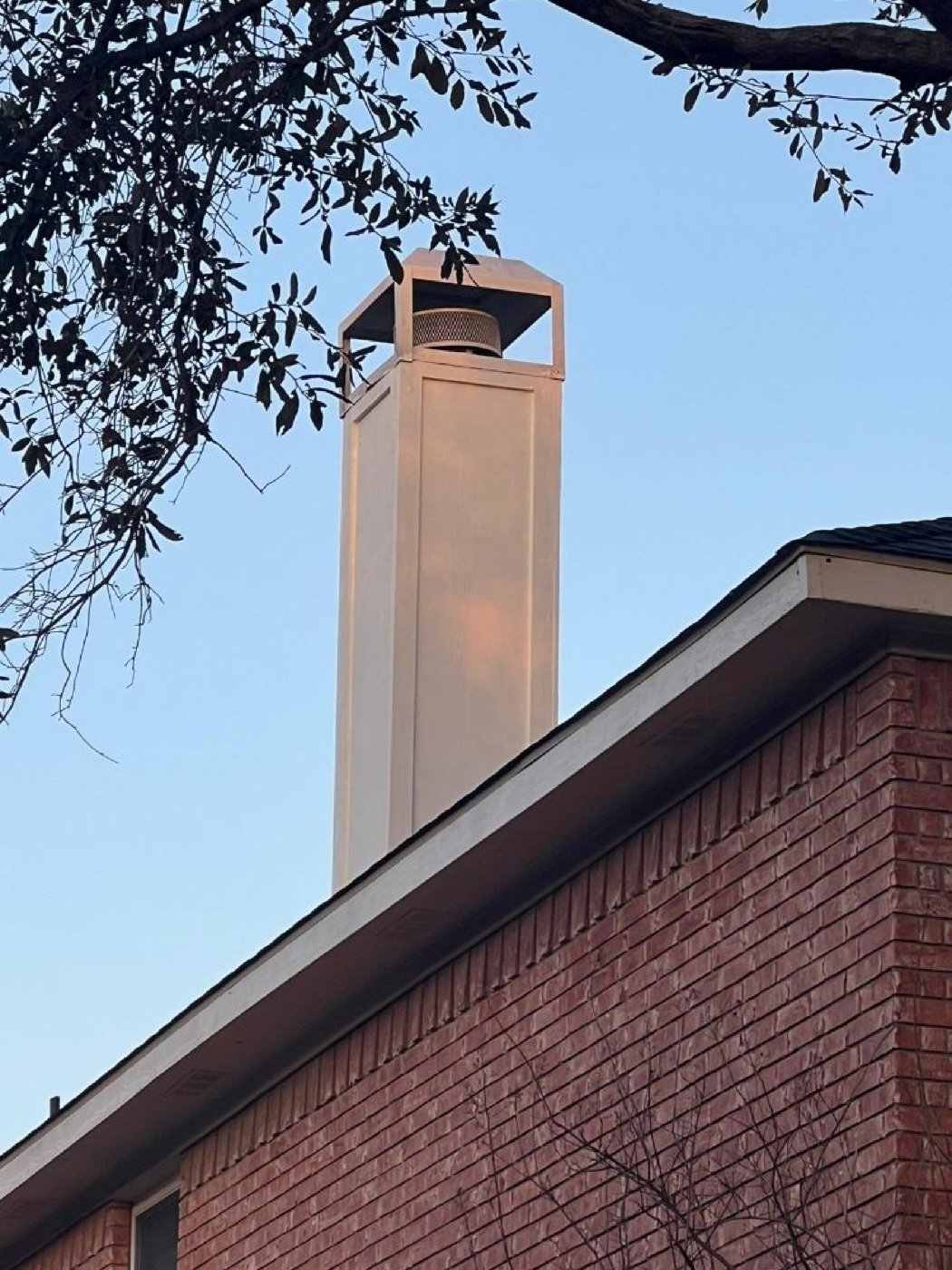 Chase cover installation for prefab chimney Dallas TX