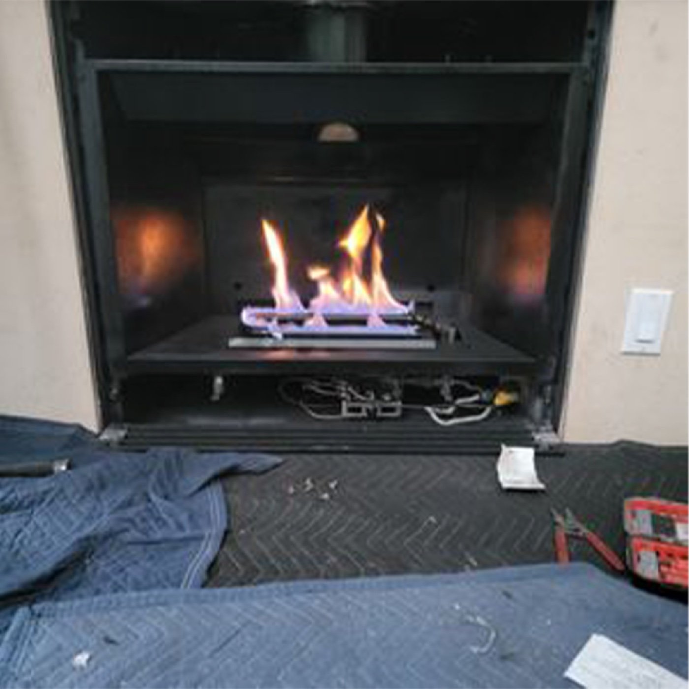 Firebox before repair and cleaning Dallas TX